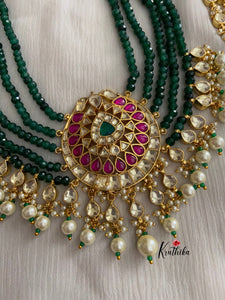 Premium Kundan Jadau Crystals necklace set KN12