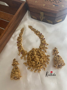 Premium polish krishna peacock necklace NC741
