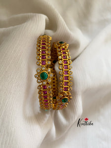 Kempu stone bangles B46