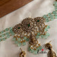 Victorian mint beads Peacock Goddess choker NC773