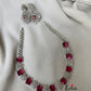 Simple single line CZ necklace NC465 (5 colors available)