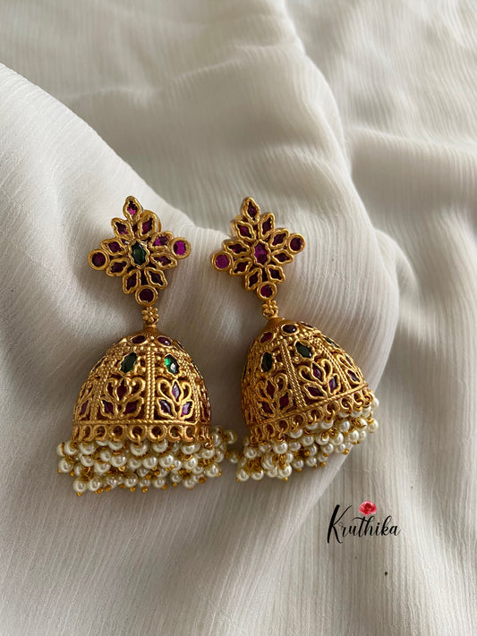 Big kemp Guttapoosalu Jhumkas E175