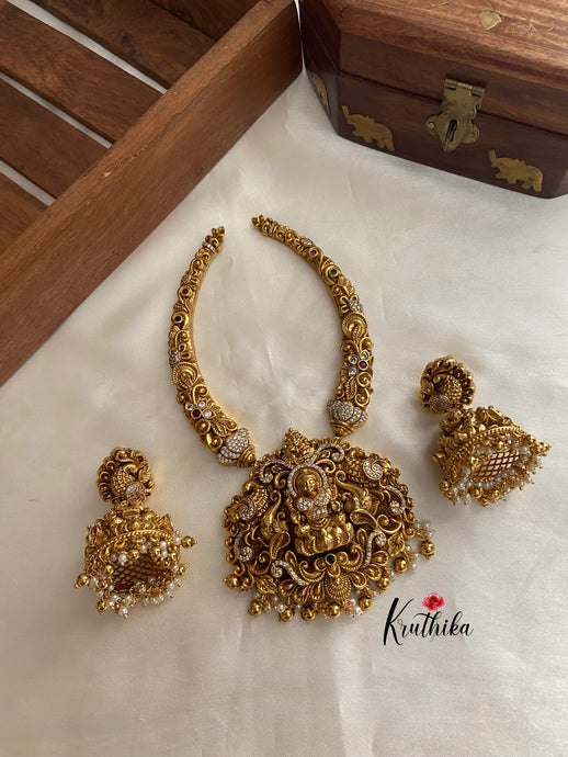 Premium polish Lakshmi devi pipe necklace NC753