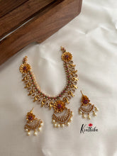 Two layer AD flower peacock necklace NC497