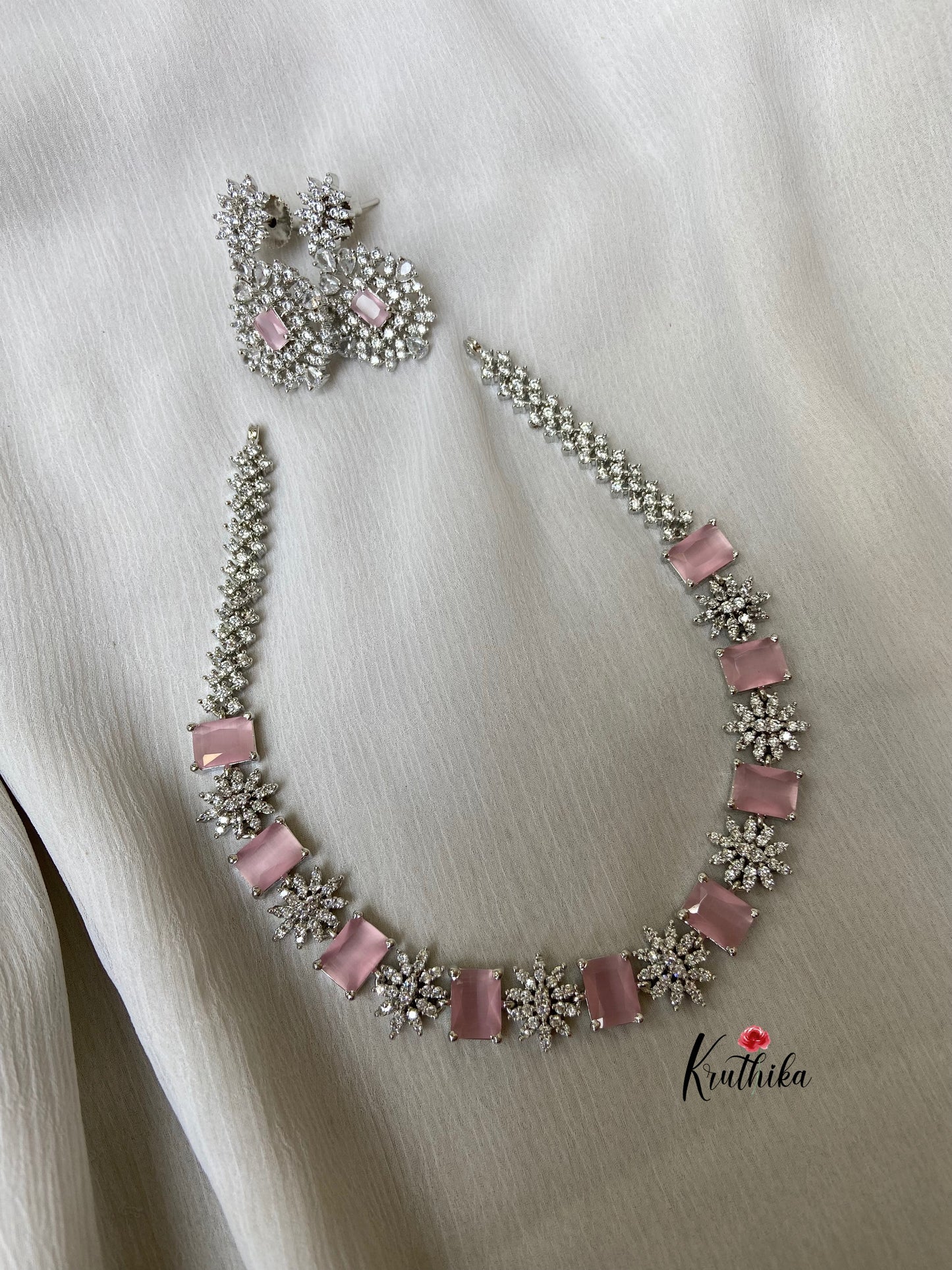 Simple single line CZ necklace NC465 (5 colors available)