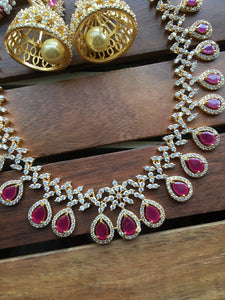 Gold finish CZ necklace NC83