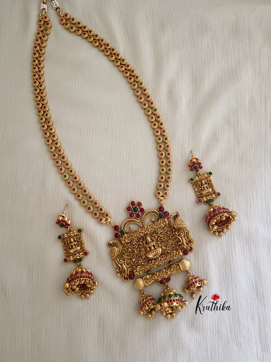 High quality Two layer Haaram with kemp temple pendant LH149