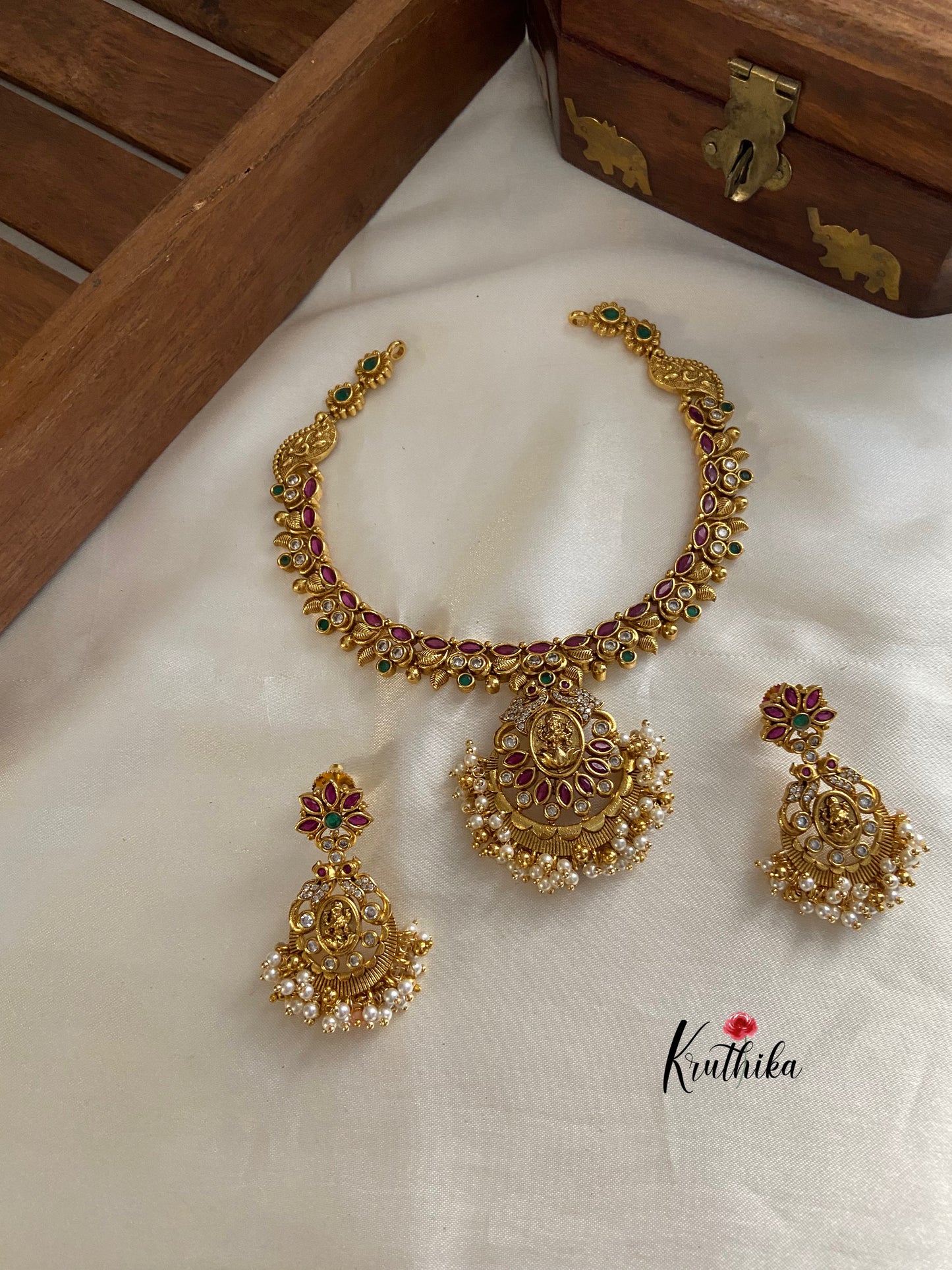 AD Kempu Lakshmi Necklace NC761