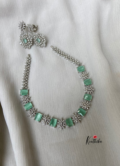 Simple single line CZ necklace NC465 (5 colors available)