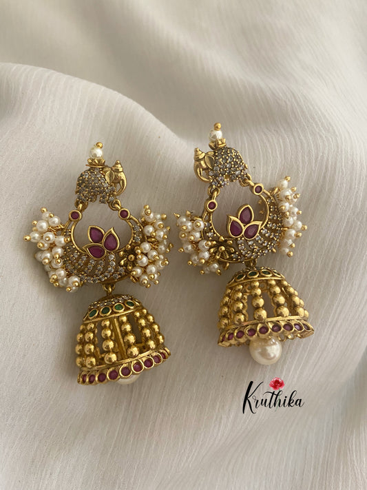 Antique finish elephant jhumkas E142