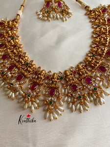 AD Ruby Lakshmi Devi Rice pearls Guttapoosalu NC519
