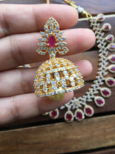 Gold finish CZ necklace NC83