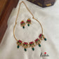 Simple Pipe necklace with AD lotus pendants NC663