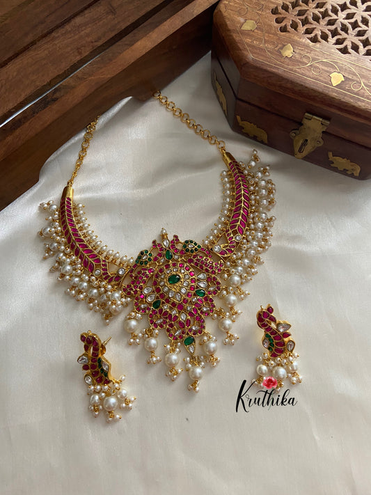 Premium Jadau peacock necklace NC599