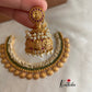 Cluster pearl emerald kasu choker NC769