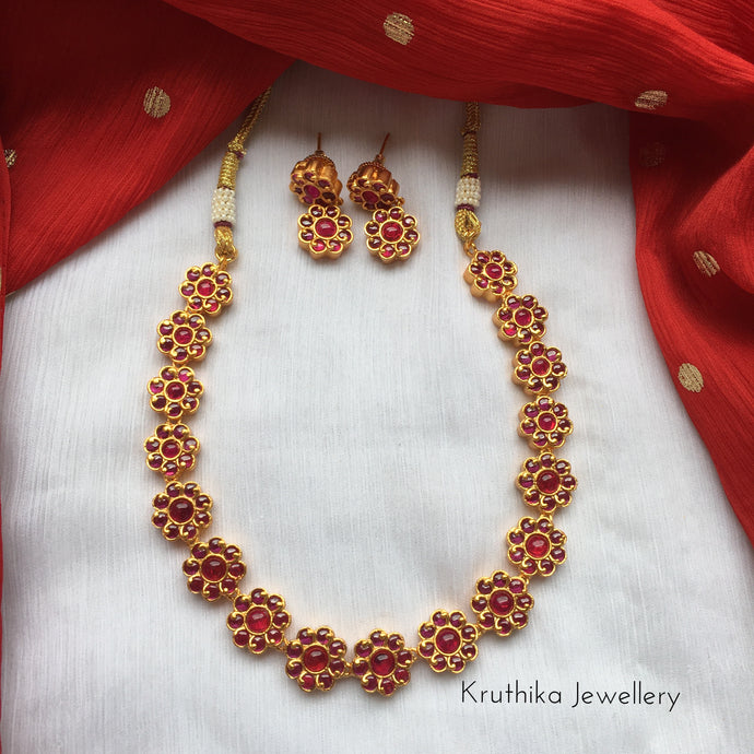 Premium kempu flower necklace NC80