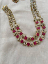 Gold like CZ ruby necklace NC271