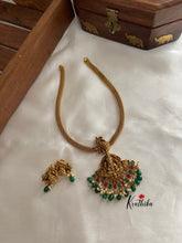 Antique finish Lakshmi Devi pendant chain set NC756