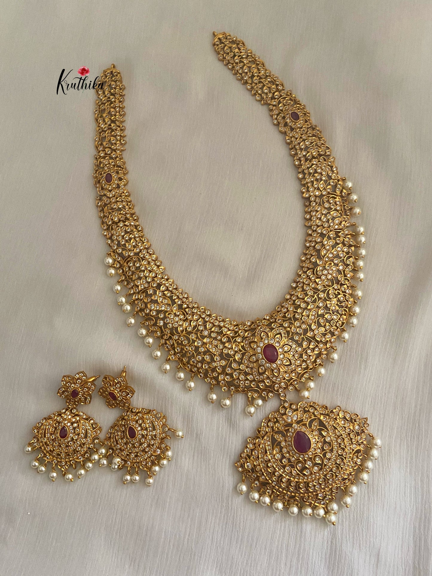 Grand stone cutwork bridal Haaram LH4