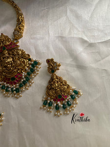 Premium polish Lakshmi Devi jadau pipe necklace NC778