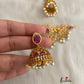 Simple AD peacocks choker set with jhumkas NC370