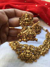 Intricate antique finish Lakshmi Devi Necklace set NC179