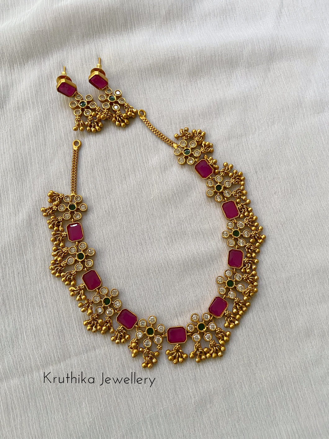 AD ghunghroo necklace NC248