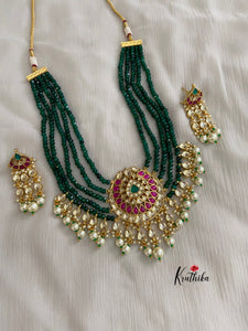 Premium Kundan Jadau Crystals necklace set KN12
