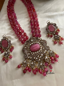 Pink beads elephant pattern victorian haaram LH371