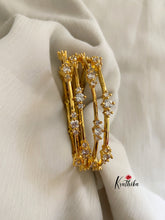 Micro gold finish stone bangles B45
