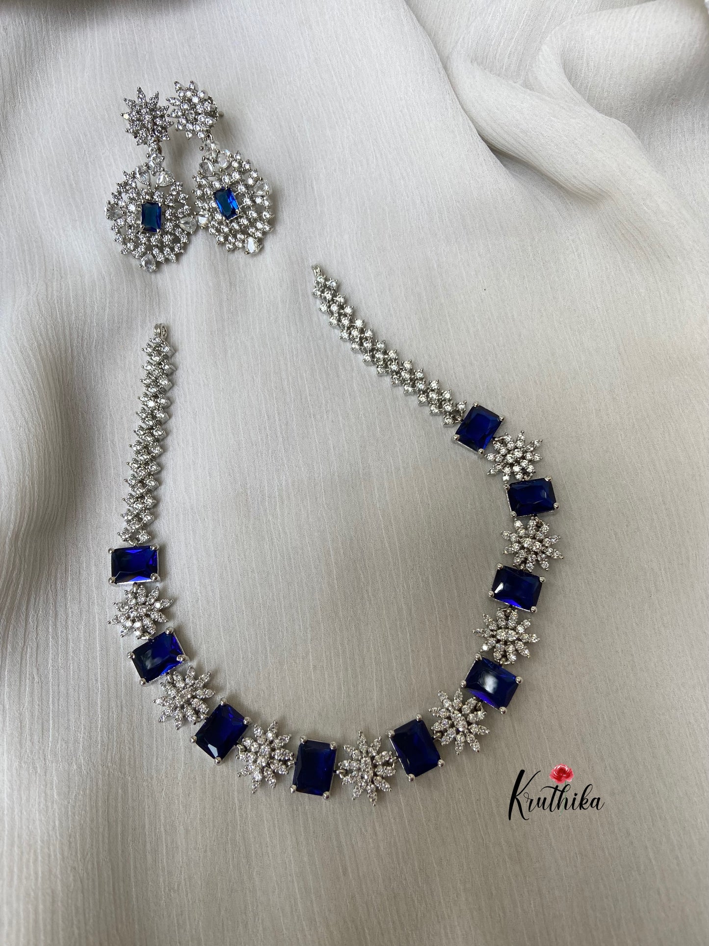 Simple single line CZ necklace NC465 (5 colors available)