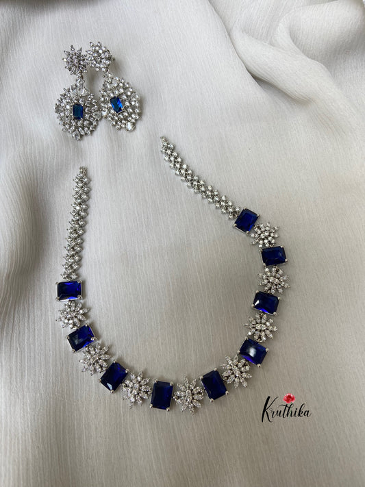 Simple single line CZ necklace NC465 (5 colors available)