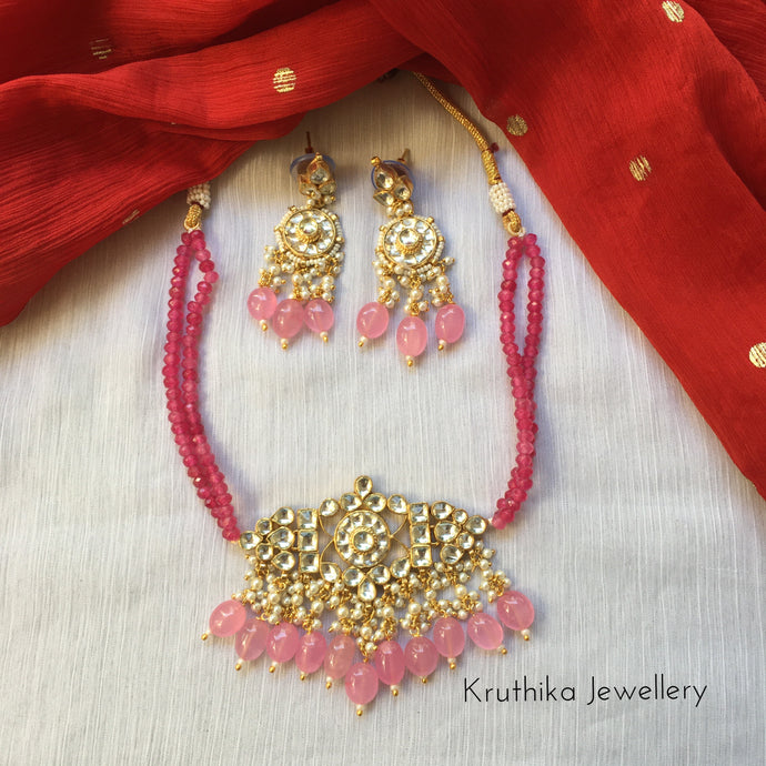 Jadau Kundan Beads choker NC177