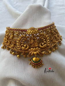 Intricate Radha Krishna Lotus choker NC297