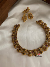 Simple Antique finish uncuts flower necklace NC525