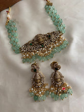 Mint beads Victorian Goddess choker NC768 (small size)