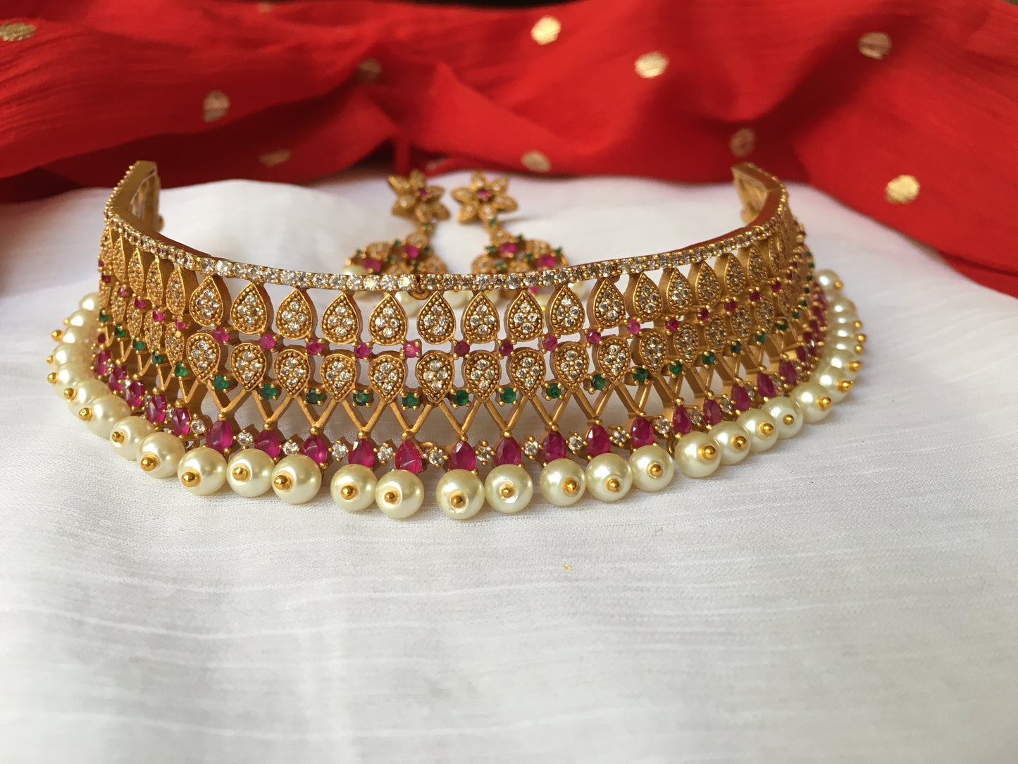 Matte CZ choker NC109