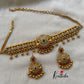 Golden beads peacock cz choker NC300 (without earrings)