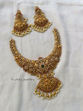 Cutwork Lakshmi Devi peacock necklace NC239