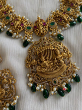 Premium antique finish Dasavatharam necklace with intricate Lakshmi Devi Vishnu murthy pendant NC447