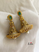 Antique Intricate bell Jhumkas E140