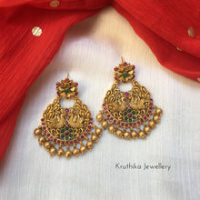 Peacock flower earrings E72