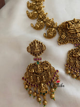 Premium polish Lord Vishnu murthy Lakshmi Devi on anantha sesha bridal haaram LH259