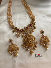 Pearls bunch haaram with AD Lakshmi pendant LH318