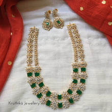 Gold like CZ emerald necklace NC128