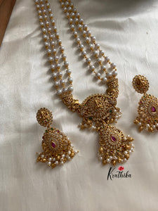 Pearls haaram with Lakshmi Devi pendant LH314
