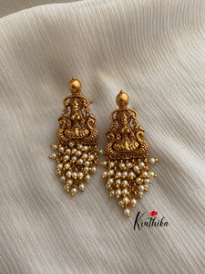 Lakshmi Devi cluster pearl drops earrings E161