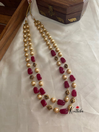 Two lines pearls beads maala LH402