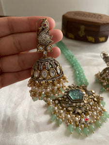 Mint beads peacock victorian haaram LH372