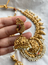 Premium Nagas peacock necklace with Chandbali Lakshmi Devi pendant NC310